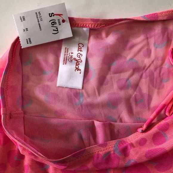Bundle 3 Pc Cat & Jack Art Class Pink Floral Bikini Set with Skirt Coverup S 6/7 - Picture 13 of 13